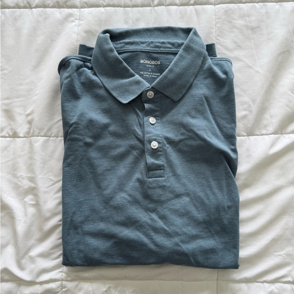 Bonobos Blue Polo Shirt Classic Style Cotton Blend